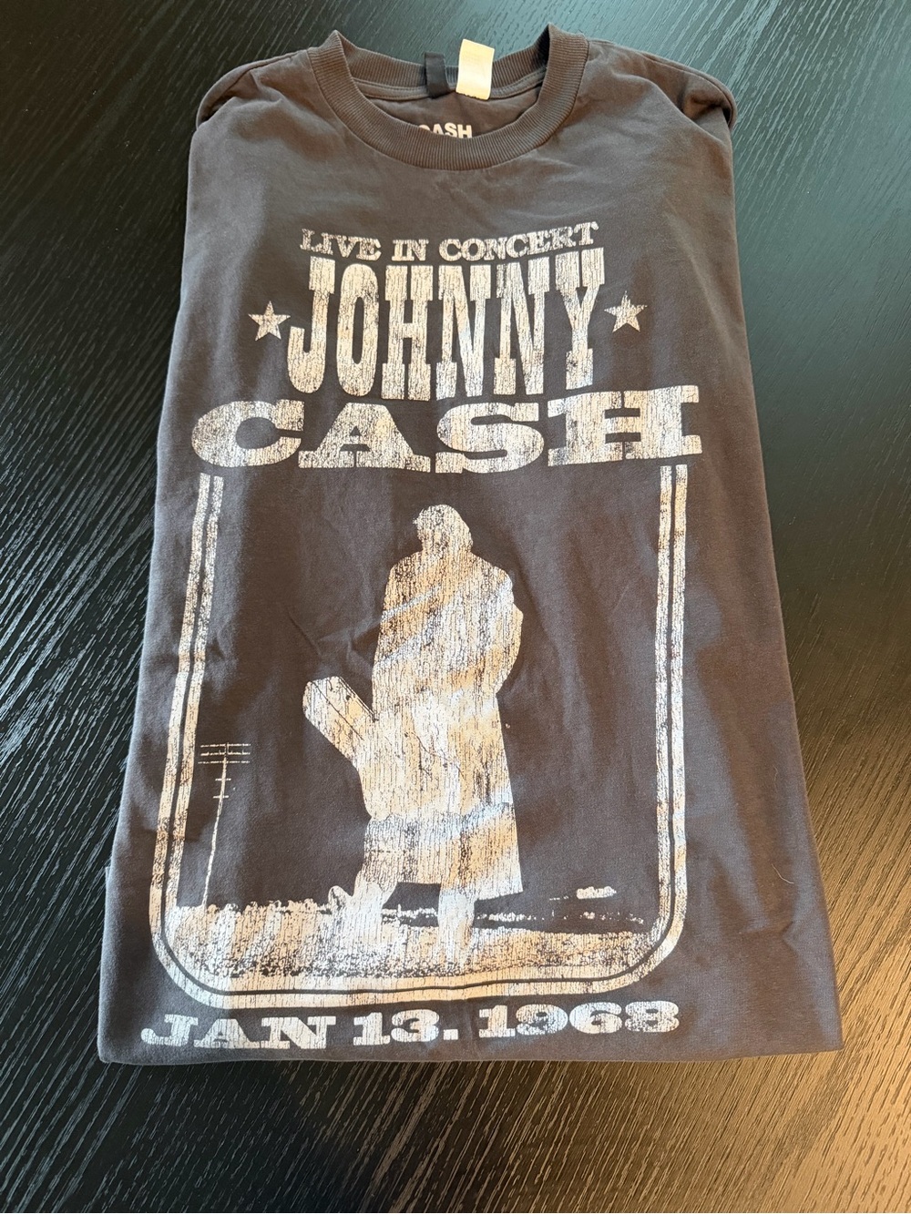 H&M Black Johnny Cash Concert Graphic Tee
